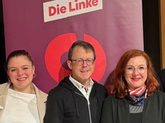 Ein tolles Münsterländer Trio auf unserer NRW-Landesliste, von links nach rechts auf dem Foto: Lif Greta Licht (Platz 19), Ulrich Thoden (Platz 4) und Mareike Hermeier (Platz 11)
